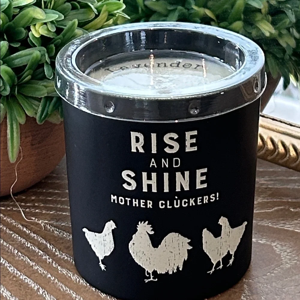 NEW! Farmhouse Rise & Shine Mother Cluckers Ceramic Farm Rooster Soy Candle